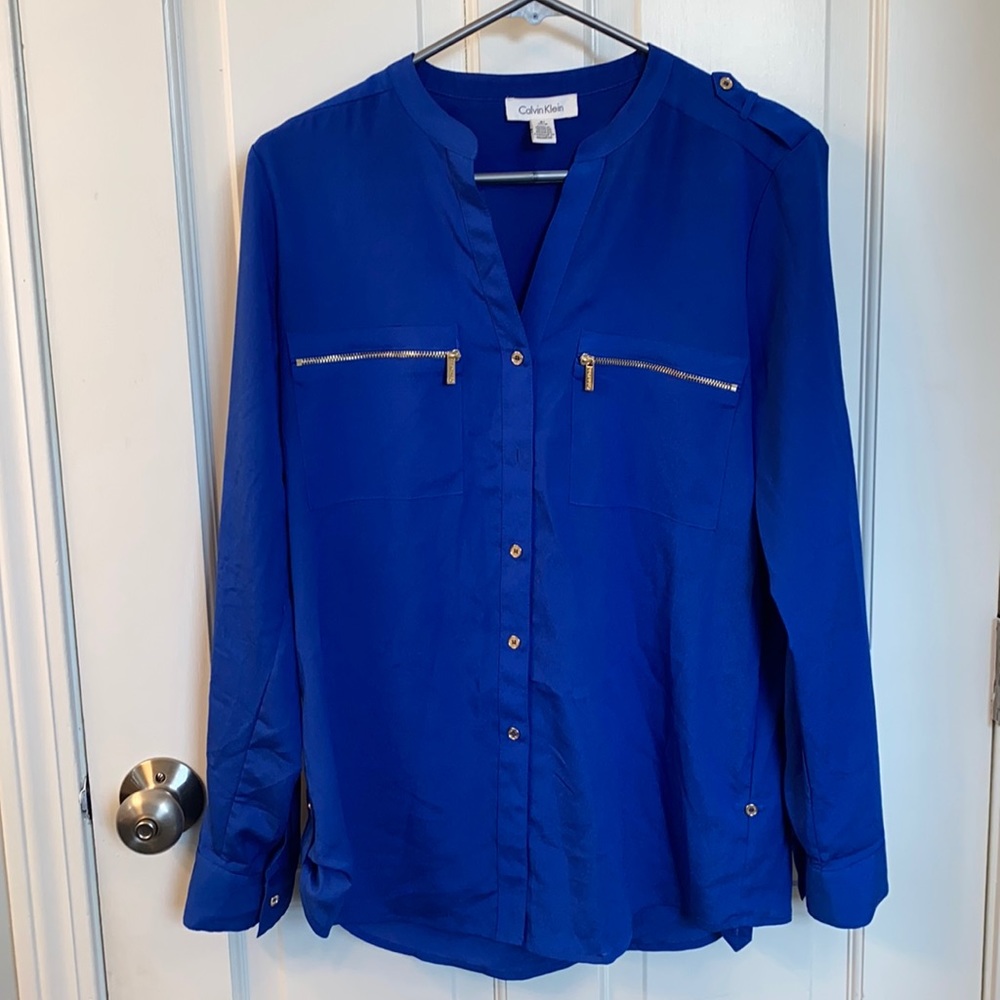 Calvin Klein long sleeve shirt Size Small blue